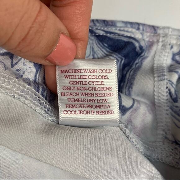 White Marbled Stretch High Waist Leggings - Picture 7 of 8